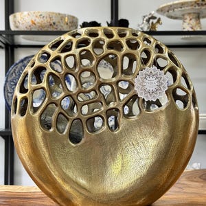 Vase / Flower Vase Gold / Decorative Vase / Metal Vase / Decoration / Handmade from India / Home Decor / Table Decoration / Modern / Gift