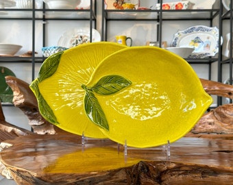 Ciotola / Portafrutta a forma di limone / Stoviglie in ceramica italiana / Piatto da portata / Fatto a mano in Italia / Arredamento da cucina / Idea regalo