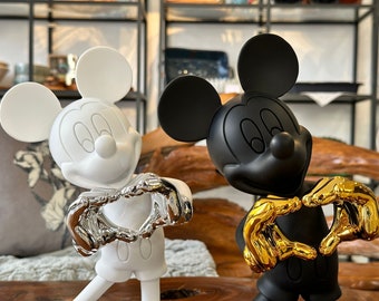 ミッキーマウスの像 / 白黒のフィギュア / ウォルトディズニーの装飾