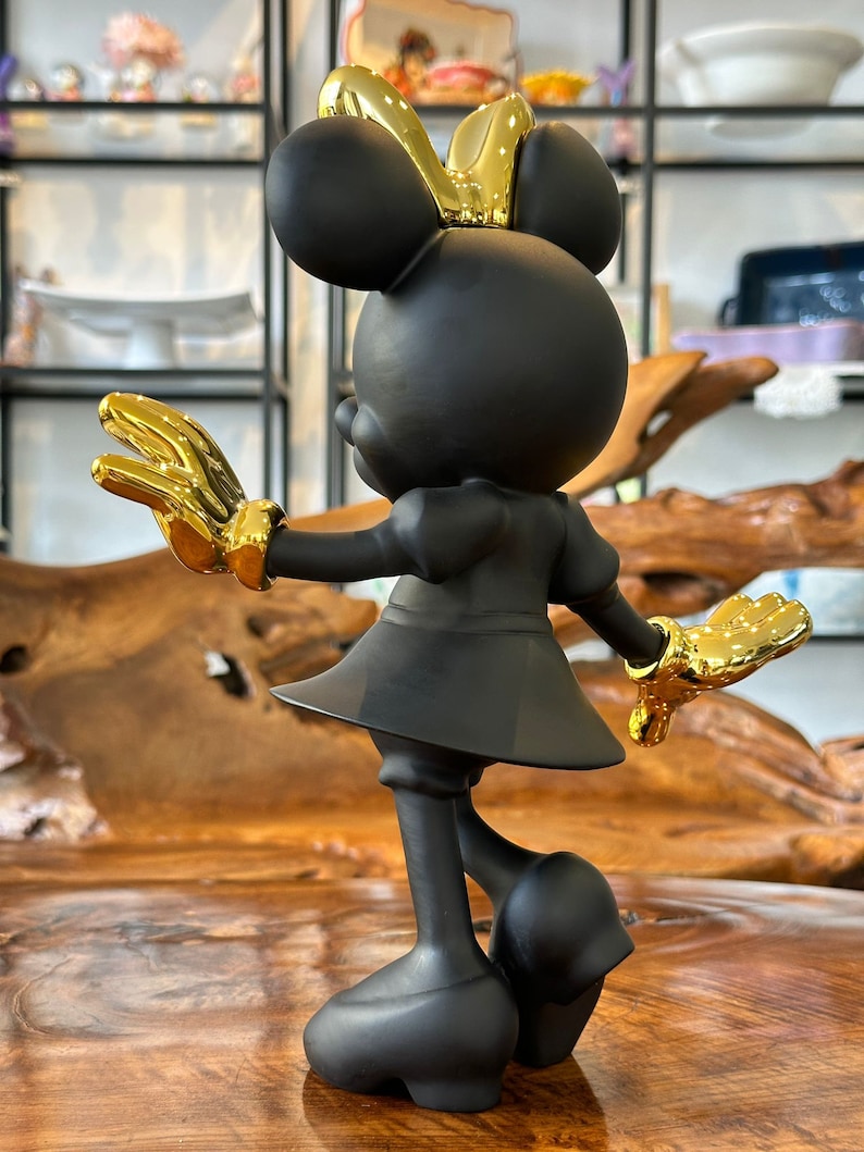 Minnie Mouse-staty / Musfigur i vitt / Walt Disney-dekoration / Svart mus / Borddekoration / Presentidé / Design / Dekoration bild 5