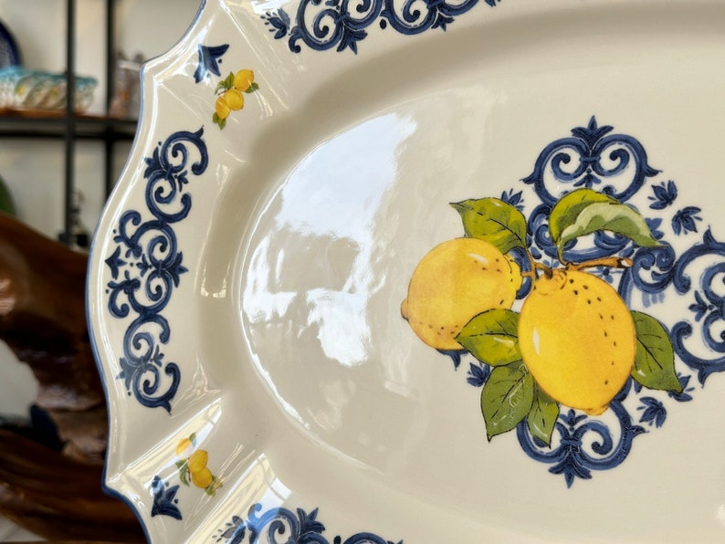 Schale / Schüssel / Italienisches Keramikgeschirr / Salatschüssel / Platte mit Zitronenmuster / Handarbeit aus Italia / Dekor / Geschenk Bild 8
