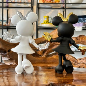 Minnie Mouse-staty / Musfigur i vitt / Walt Disney-dekoration / Svart mus / Borddekoration / Presentidé / Design / Dekoration bild 9