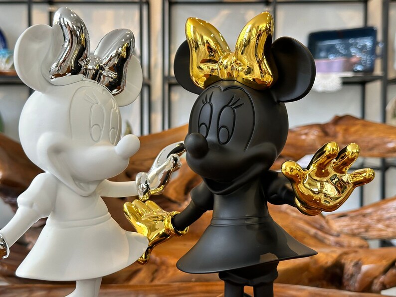 Minnie Mouse-staty / Musfigur i vitt / Walt Disney-dekoration / Svart mus / Borddekoration / Presentidé / Design / Dekoration bild 6