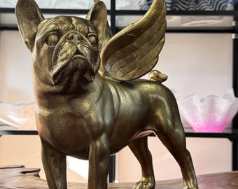 VIPポップアート像、高級ココアートフレンチブルドッグ像、ゴールド犬