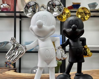 Mickey Mouse statue / figure in black and white / Walt Disney decoration / black mouse / table decoration / gift idea / design