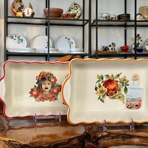 Casserole dish / Ceramic baking dish / Hand-painted ceramic tableware / Baking / Handmade in Italy / Kitchen decoration / Home decor