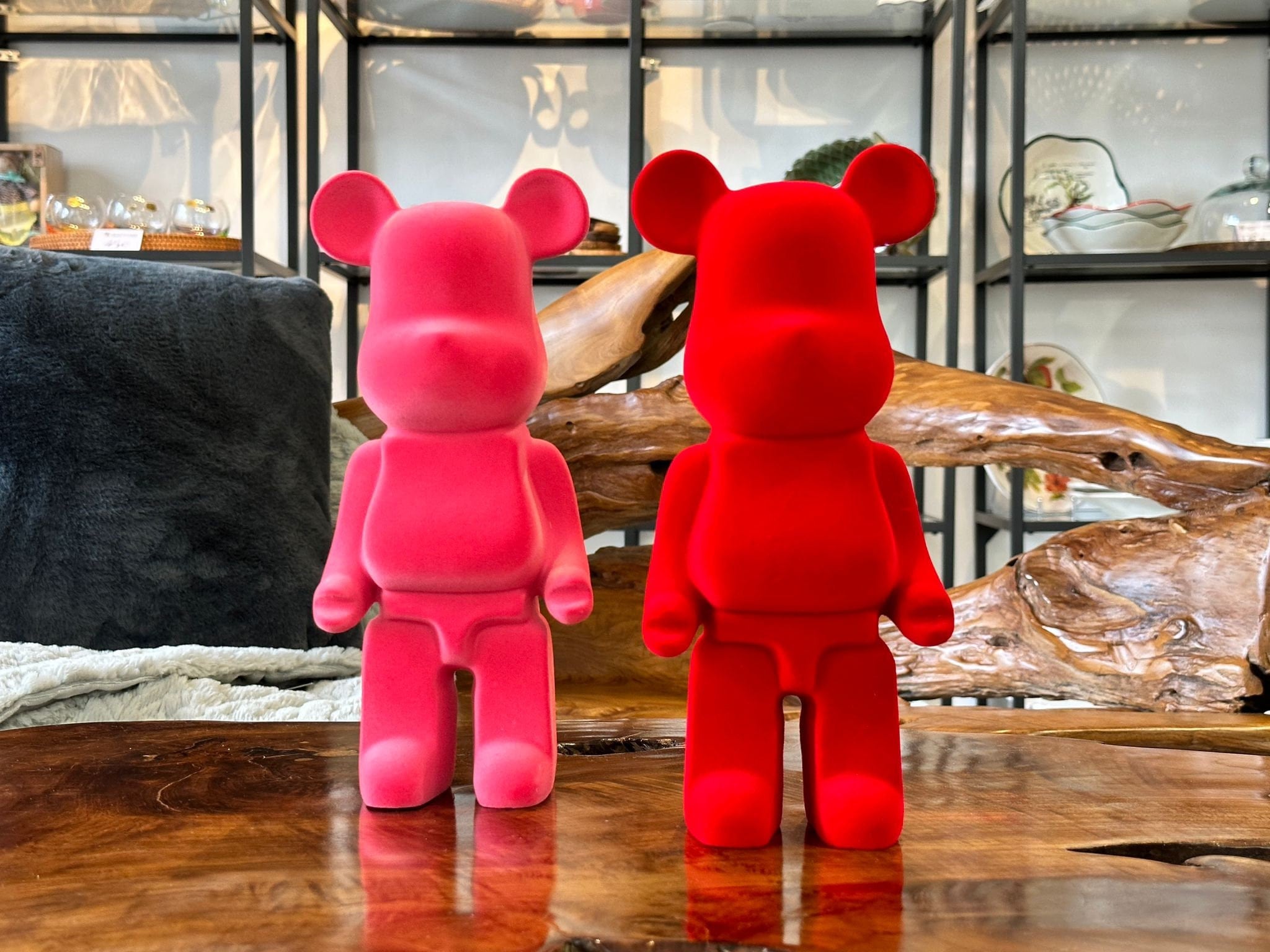 Bear / Deco - Figure Bearbrick / Statue Bear Red Pink / Handmade