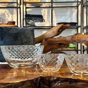 Bowl / Set of 3 Glass Bowls / Transparent Salad Bowl / Snack Bowl / Table Decoration / Decoration / Kitchen Decoration / Gift Idea