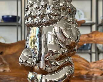Chinese Lion / Asian Sculpture Silver / Guardian Lion / Decoration