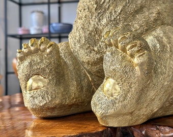 Side Table / Table Golden Bear / Figure Statue / Animal Bear Side Table / Table Golden Bear / Figure Statue / Animal Bear