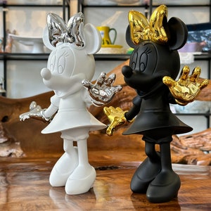 Minnie Mouse-staty / Musfigur i vitt / Walt Disney-dekoration / Svart mus / Borddekoration / Presentidé / Design / Dekoration bild 10
