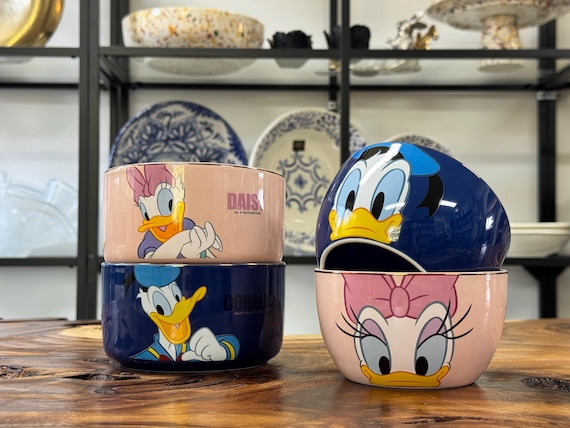 Schale / Disney Schale / Set aus 2 / Donald Daisy Duck / Keramikschale / Tischdekoration / Kindergeschirr / Geschirr für Kinder / Geschenk