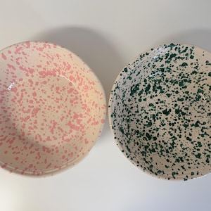 Grote keramische saladeschaal, Italiaanse stijl; schaal; sleutelschaal; spatterdesign; serveerschaal; keukendecoratie; keukengerei; cadeau