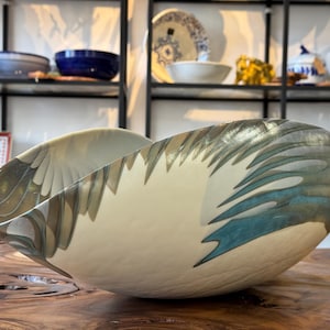 Bowl / Large shell shaped bowl / Seashell / Glass bowl / Handmade from Murano glass / Sea style / Table decoration / Decoration / Decor