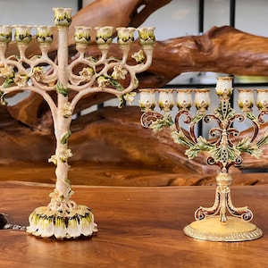 Hanukkah menorah / candlestick / candle holder / handmade from metal / decoration / table decoration / home decor / candles / gift idea