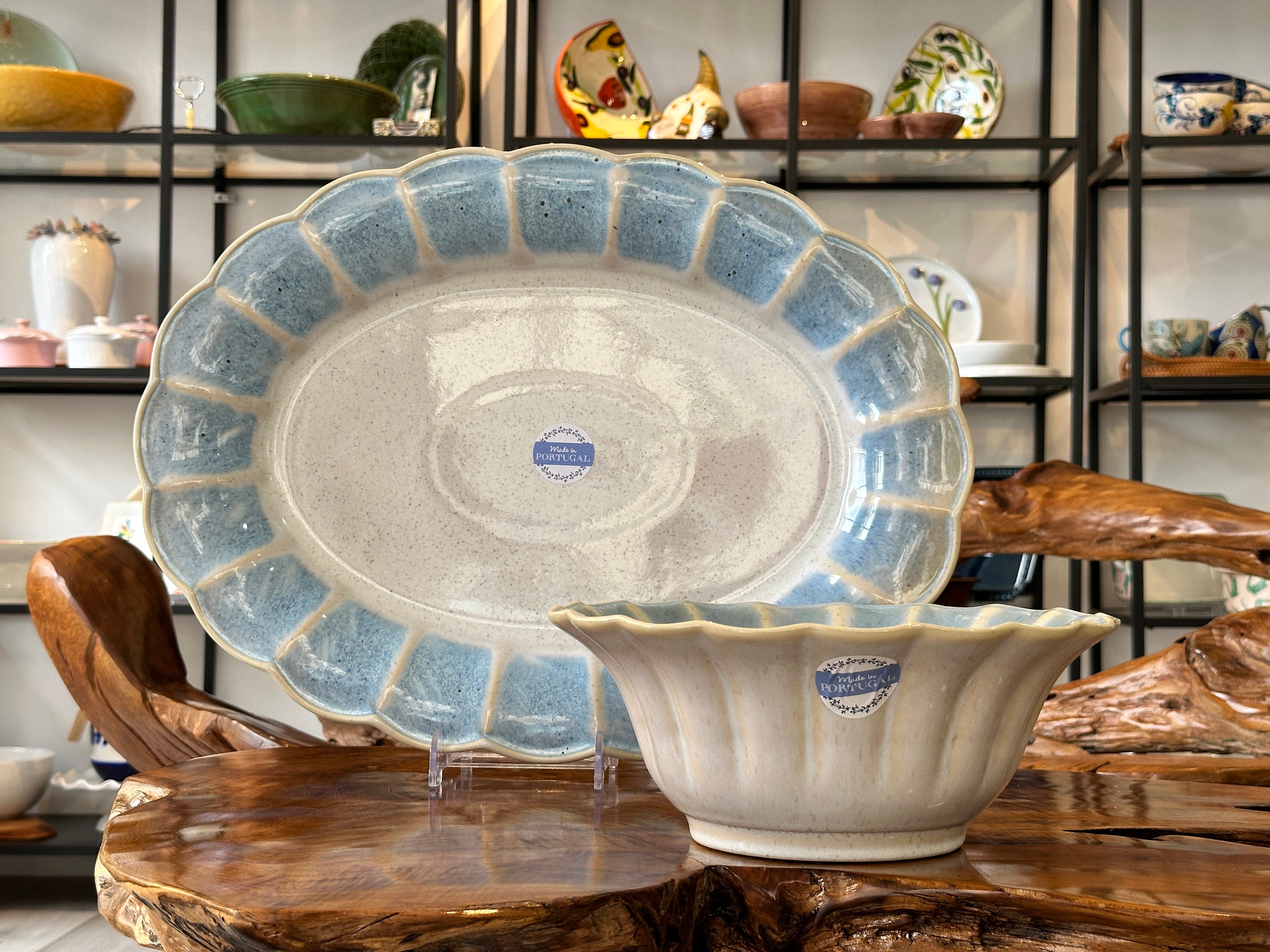 プレート/ボウル/サラダボウル/ブルーセラミック食器/ポルトガル製