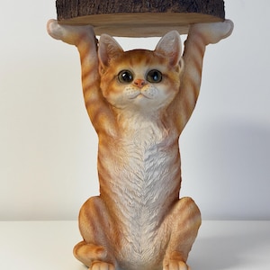Cat Side Table | Decorative Cat Accent Table | Whimsical Animal Furniture | Unique Home Decor | Statement End Table | Cat Lover Gift