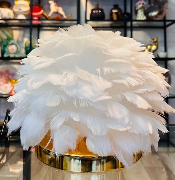 Lampe de chevet originale avec des plumes