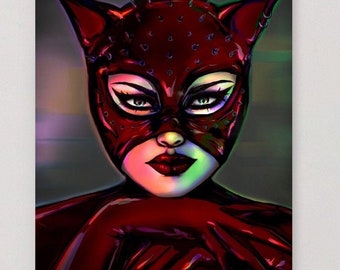 Catwoman Illustration Postcard