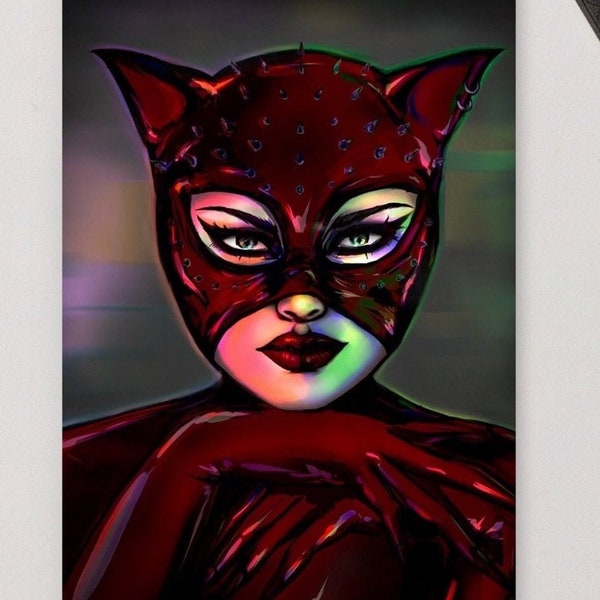 Catwoman Illustration Postcard