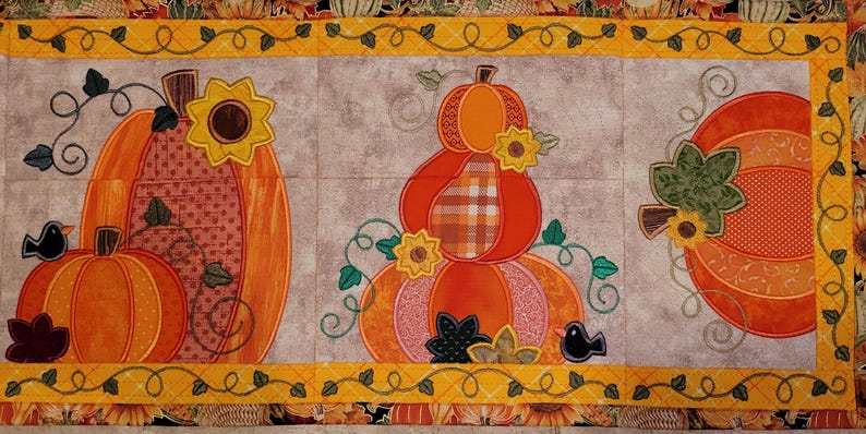 Fall Pumpkin Table Runner - Etsy