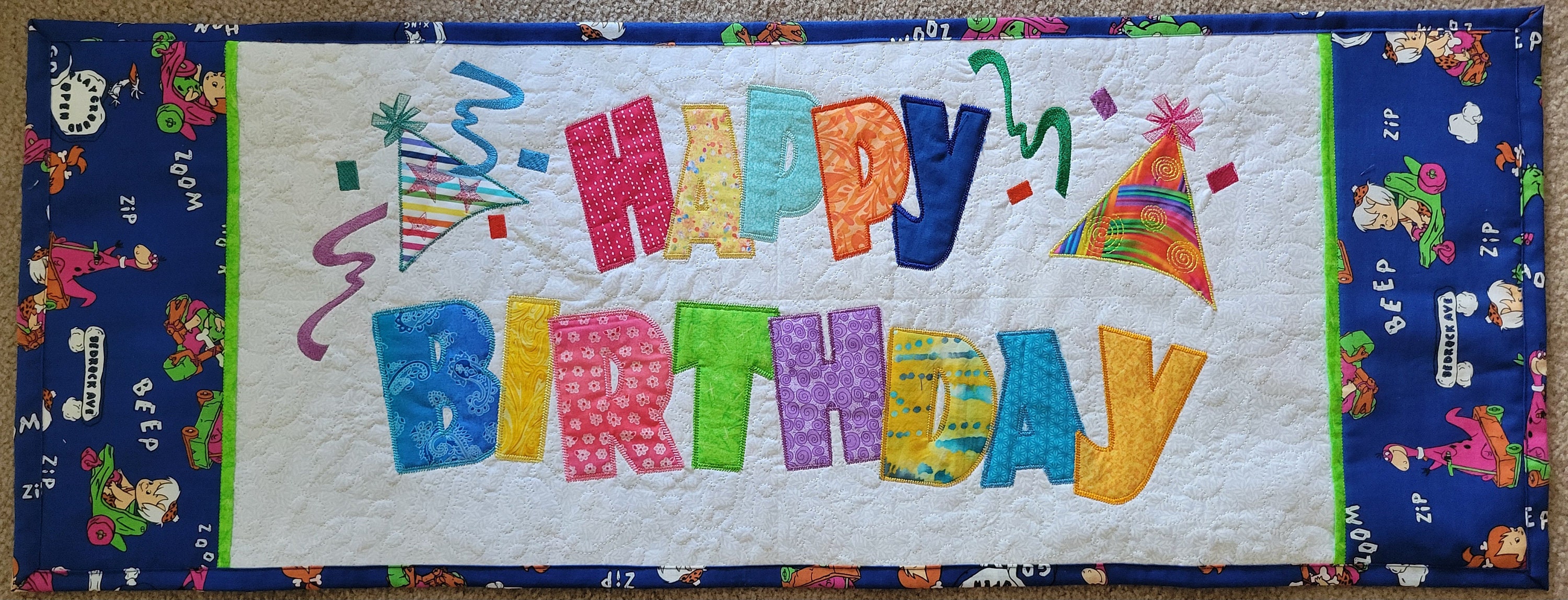 Happy Birthday Flintstones Table runners