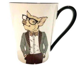 Signature Housewares Hipster Pig in Suit with Bow Tie, EB