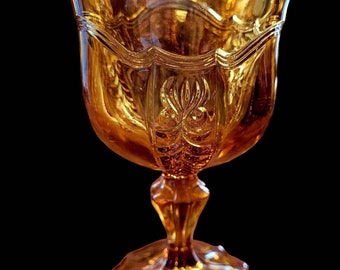 Vintage Amber  Glassware Goblet