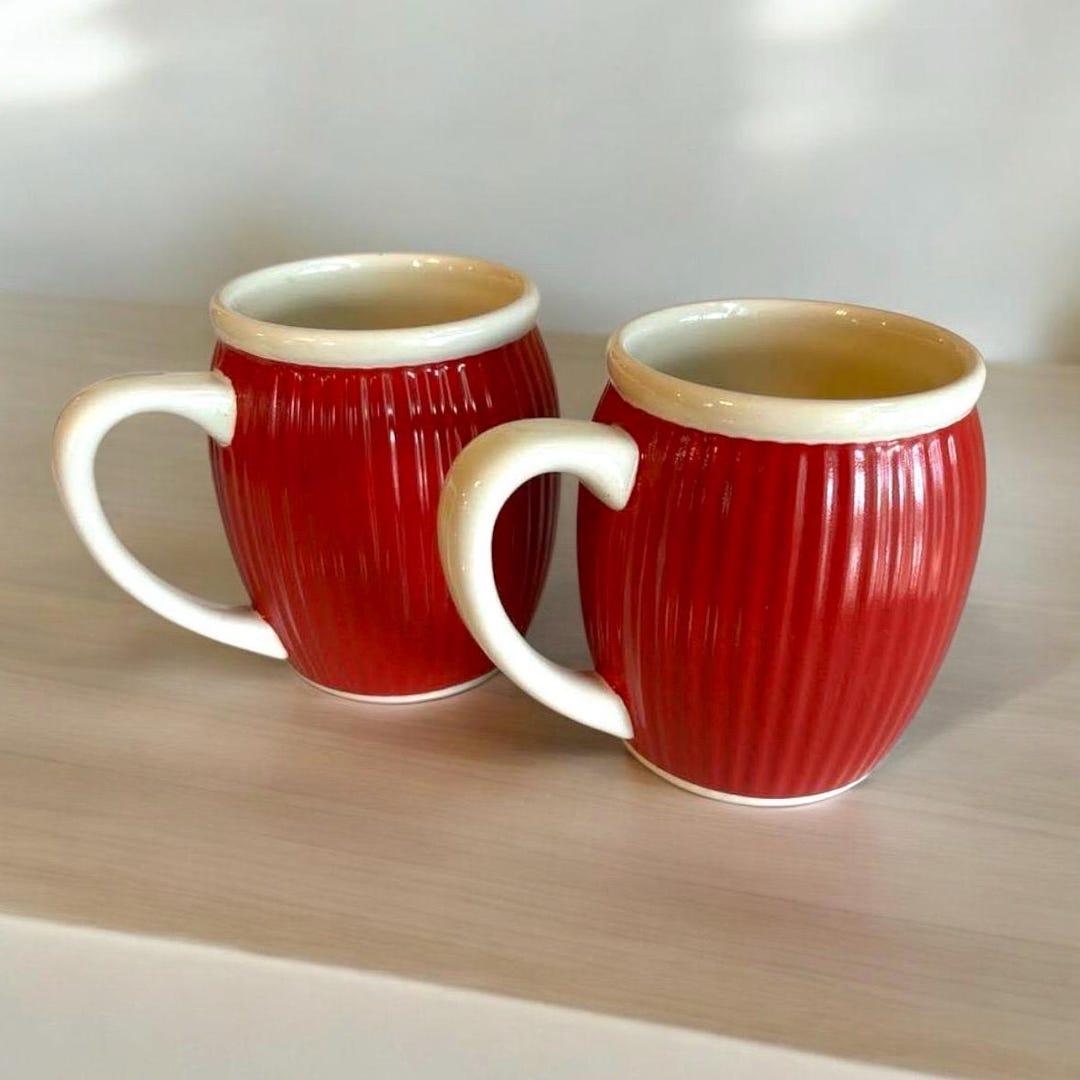 Tender Heart Treasures Red & Cream Set of 2 EB Etsy