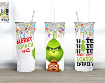 Loathe Entirely Tumbler The Grinch Quotes Tumbler Christmas Gifts for Her Gifts for him Gifts for kids Cartoon Tumbler