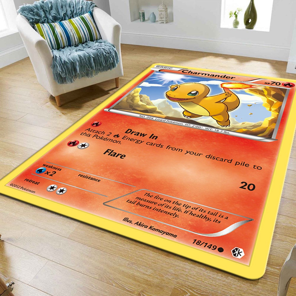 Game Card Rug Game Rug Charmander Rug Anime Rug Game Area - Etsy
