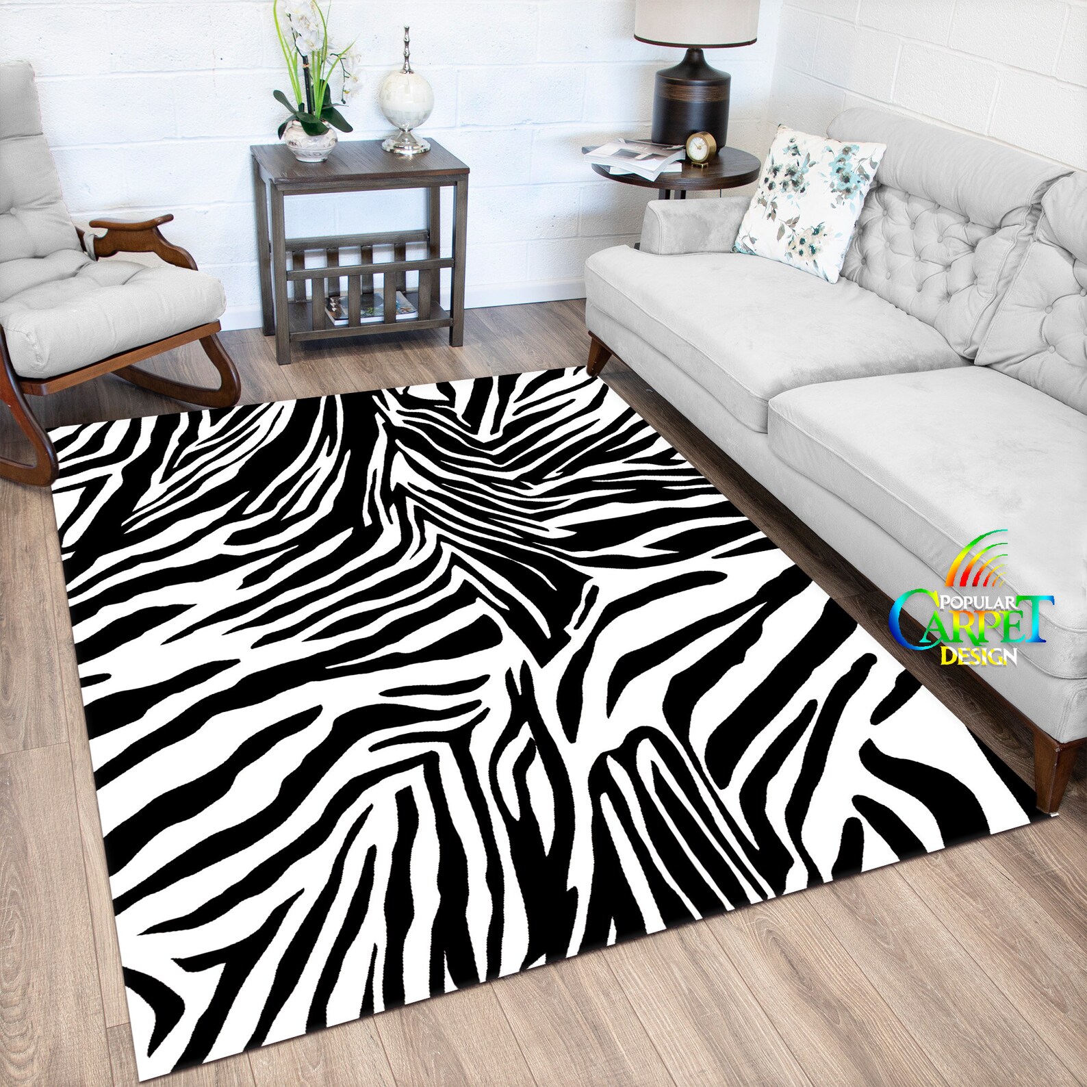 Zebra Area Rug 504 Rectangular Zebra Rug Animal Print Rug Etsy