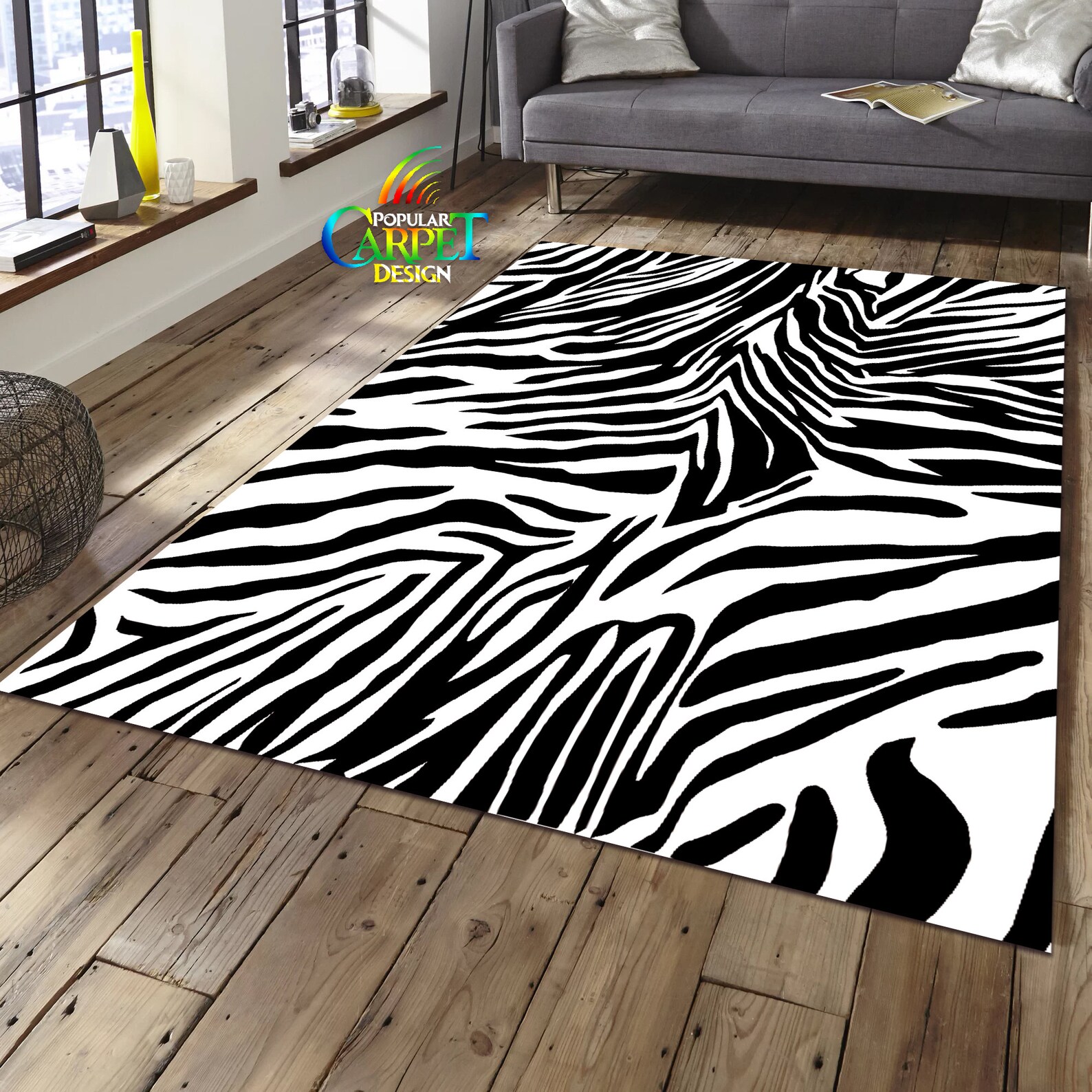 Zebra Area Rug 504 Rectangular Zebra Rug Animal Print Rug Etsy
