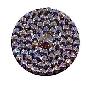 Alpha Bling Black Pop Up Phone Grip/Phone Stand made with Crystal AB (Aurora Borealis) Swarovski Crystals