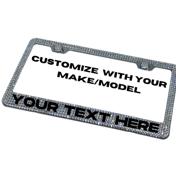 Alpha Bling Custom License Plate Frame made with Swarovski Crystals - Message us before purchasing to customize!