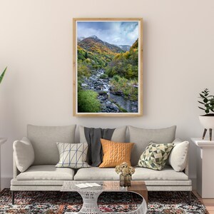 Mountain Printable, River Wall Art, Wall Art Photography Printable, River and Trees, Home Decor ...