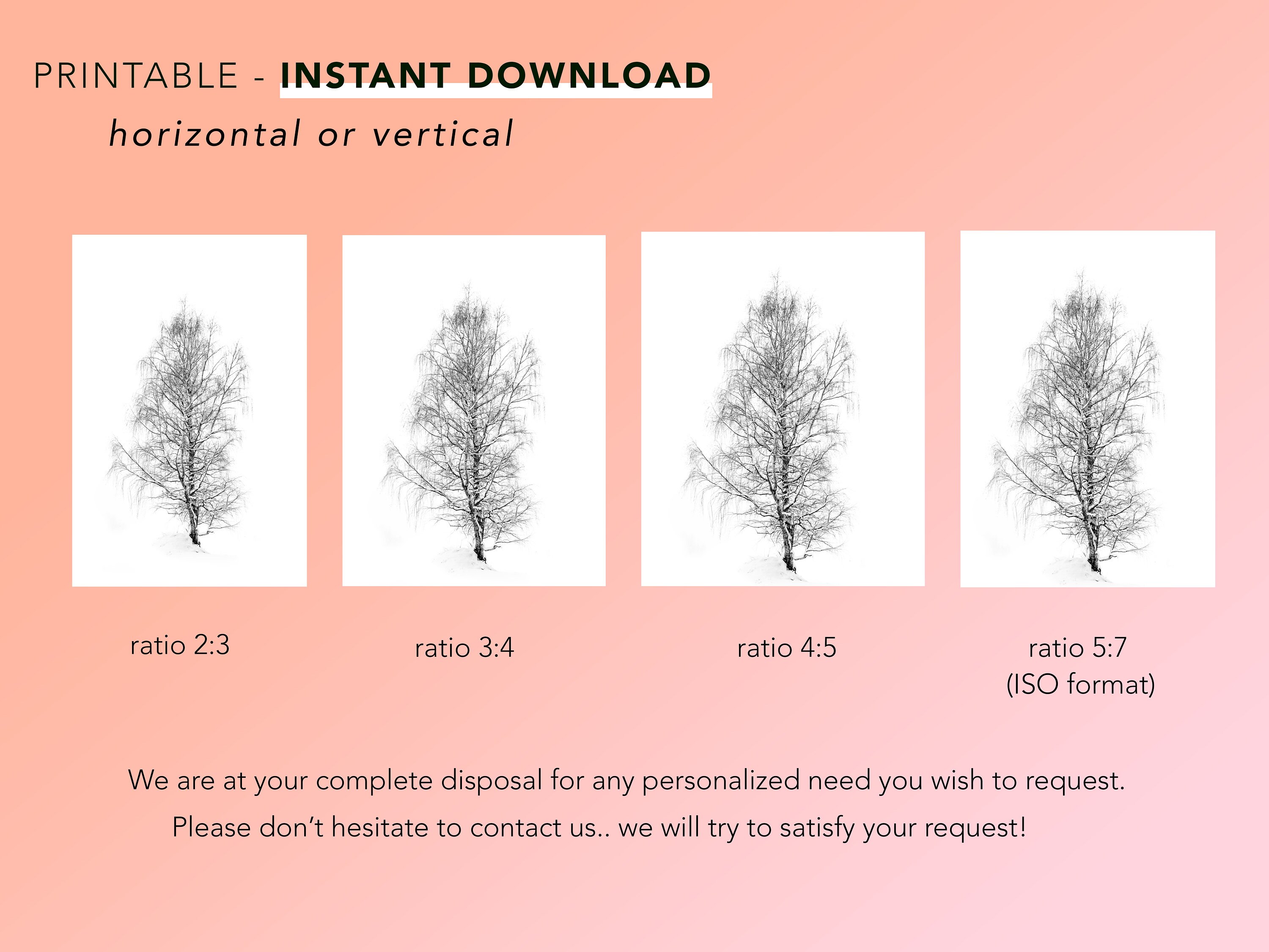 Black and White Tree Printable, Artwork, Poster, African Tree Printable ...