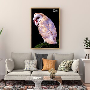 Black Background Owl Printable, Artwork Printable, Poster Owl Printable ...