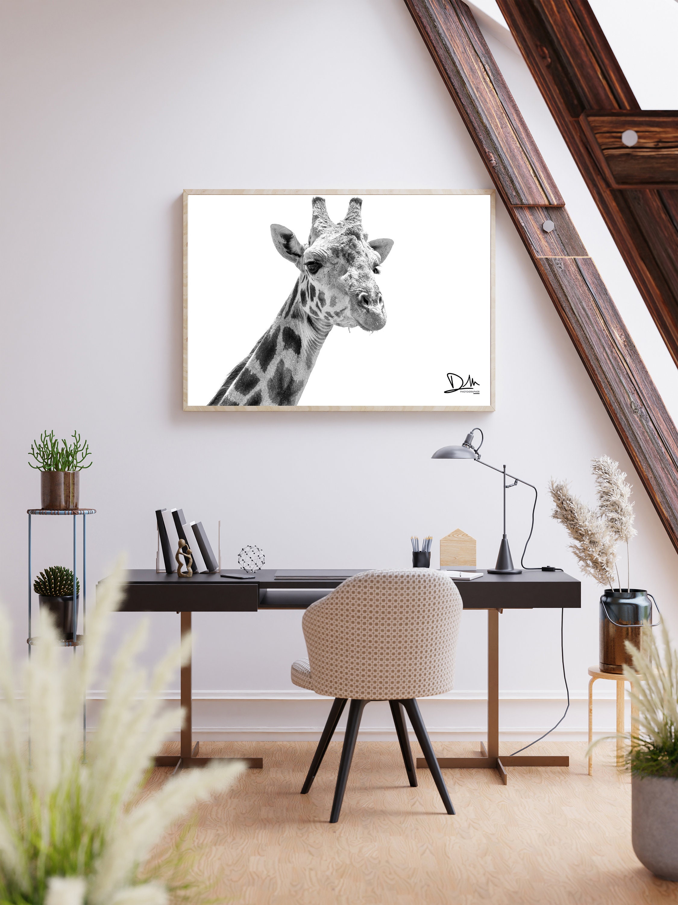 Black and White Giraffe Printable Artwork Printable Poster - Etsy