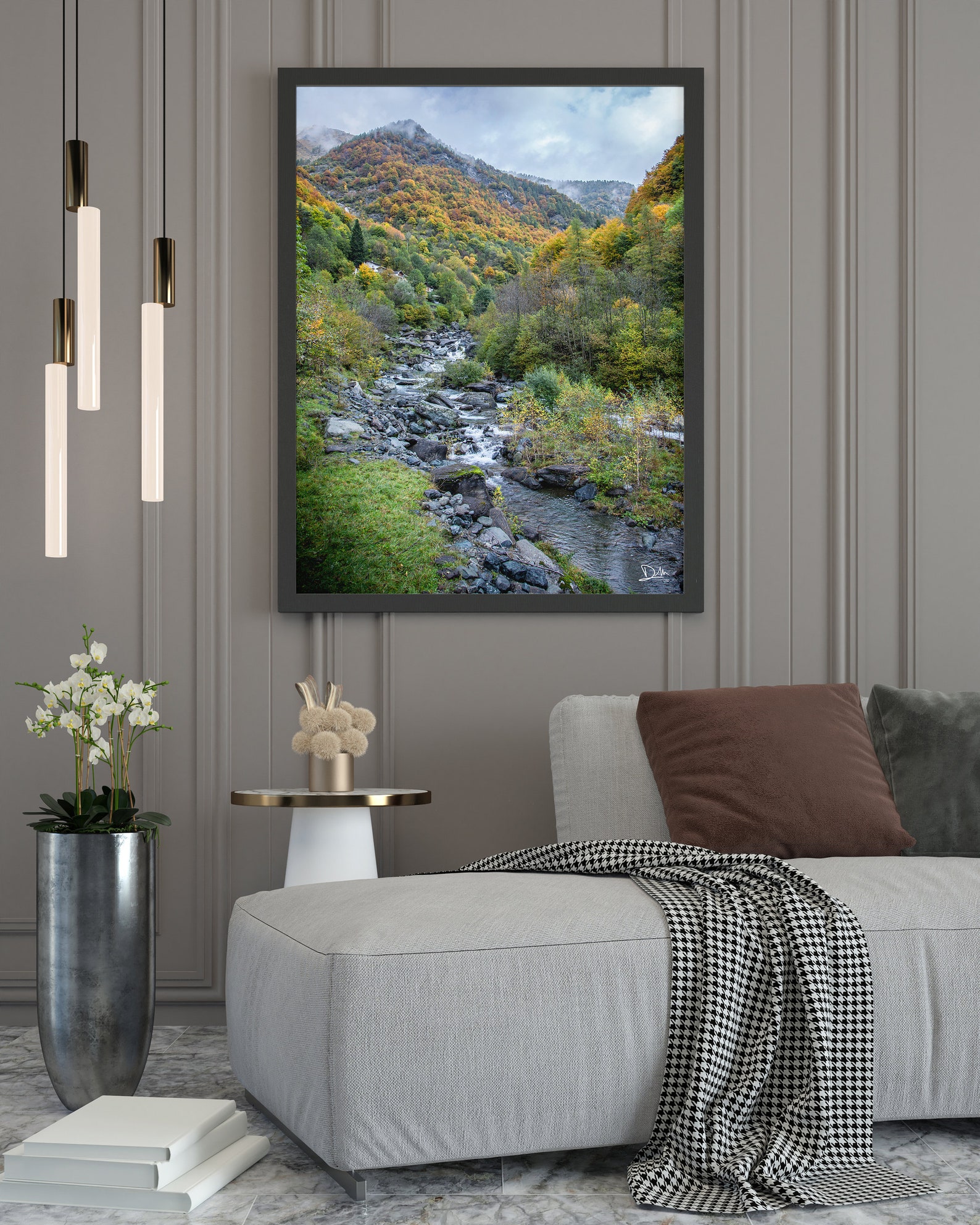 Mountain Printable, River Wall Art, Wall Art Photography Printable, River and Trees, Home Decor ...