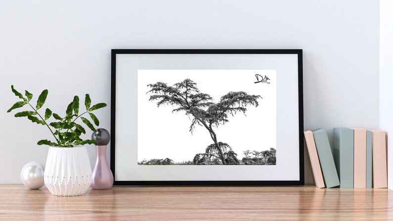 Black and White Tree Printable Artwork Printable Poster - Etsy