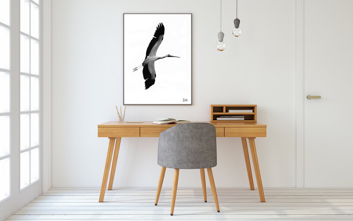 Black and White Bird Printable, Artwork Printable, Poster Printable ...