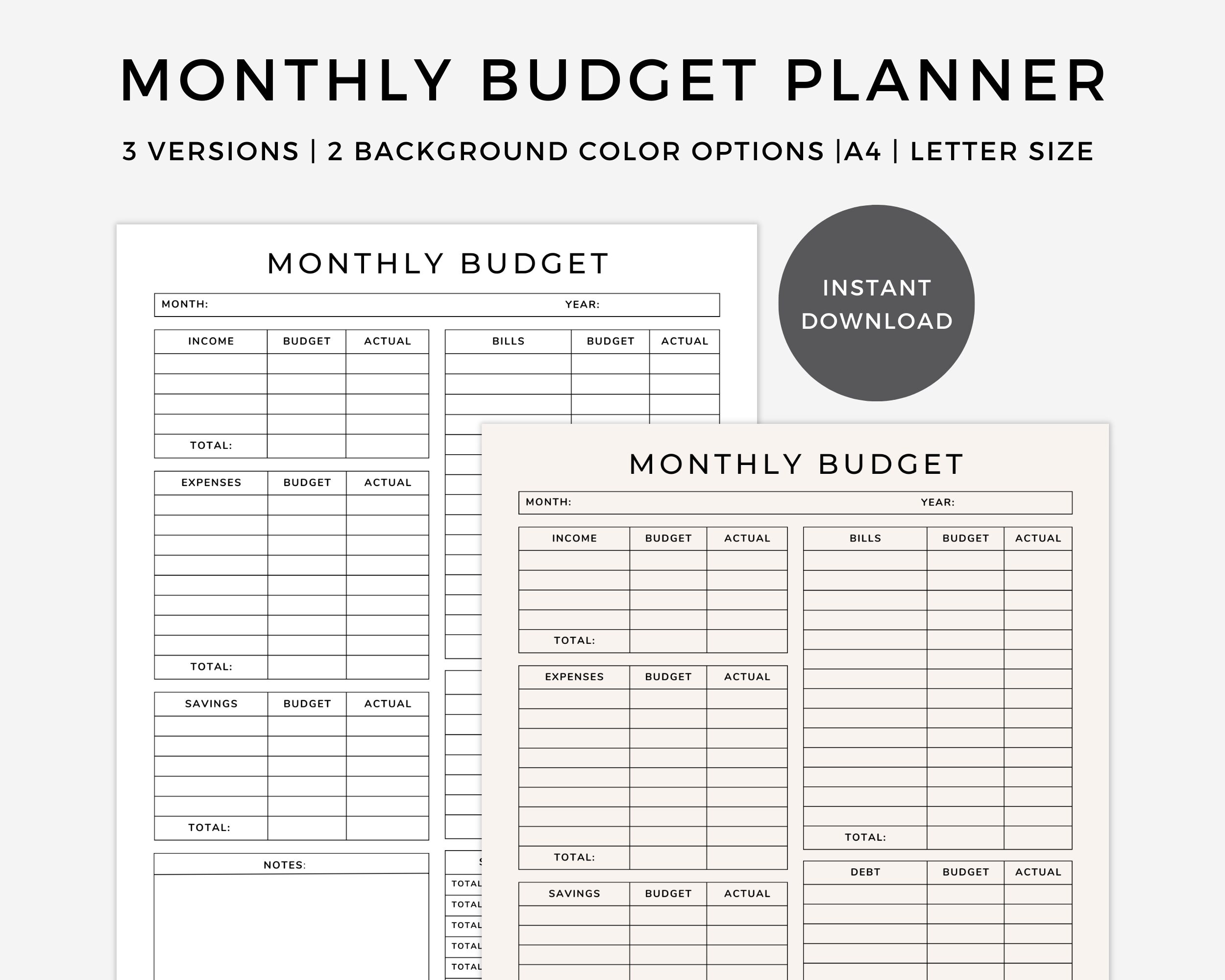Budget Planner Printable 