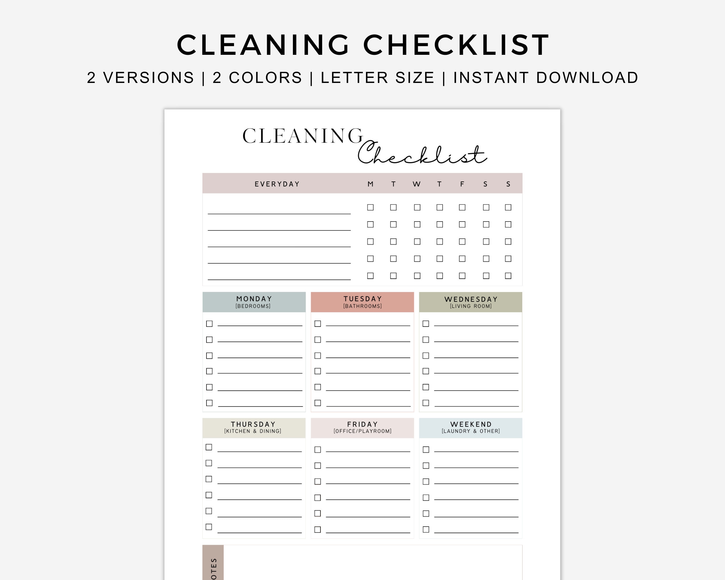 ADHD Speed Cleaning Flow Chart INSTANT DOWNLOAD 