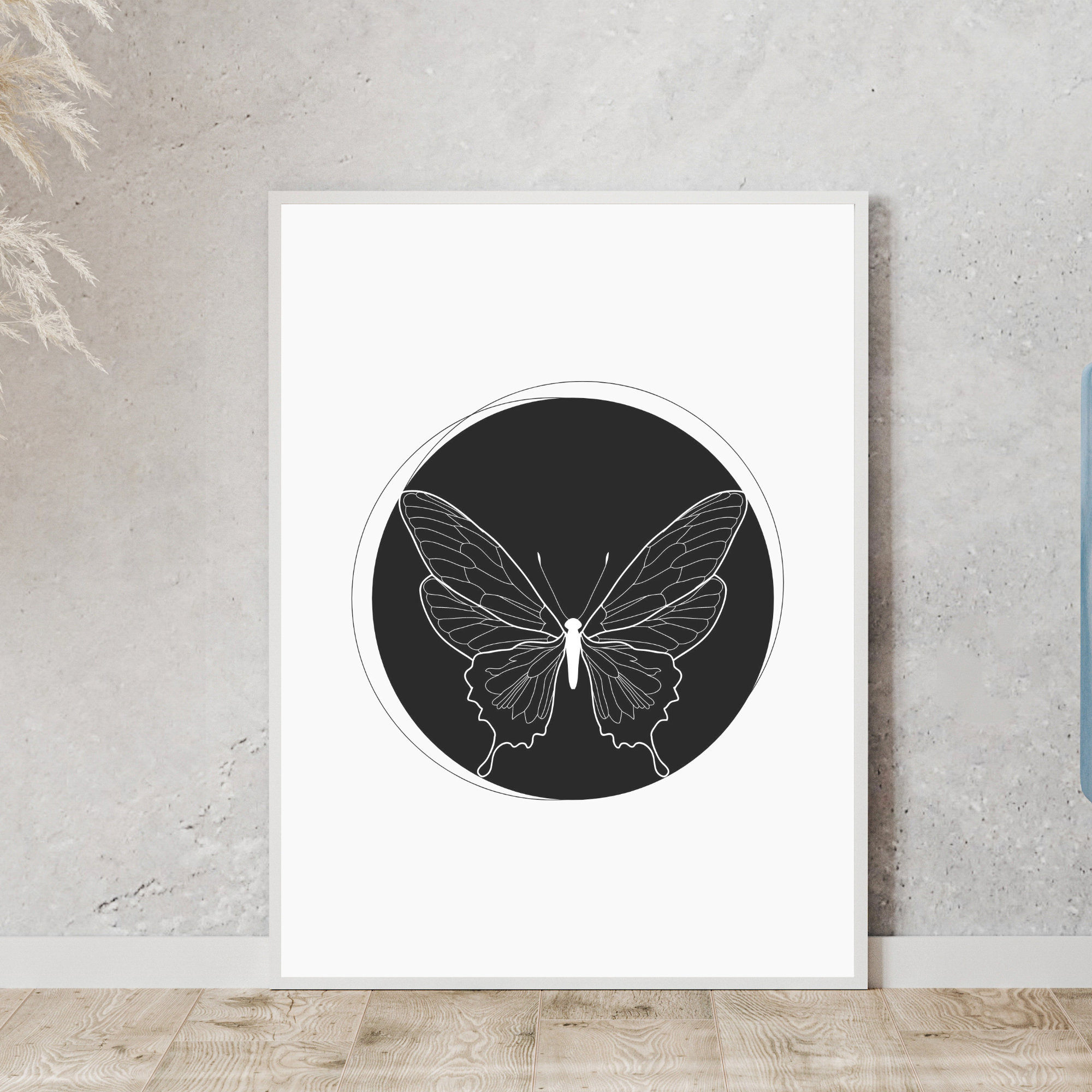 Black and White Butterfly Wall Decor Monochrome Wall Art Etsy