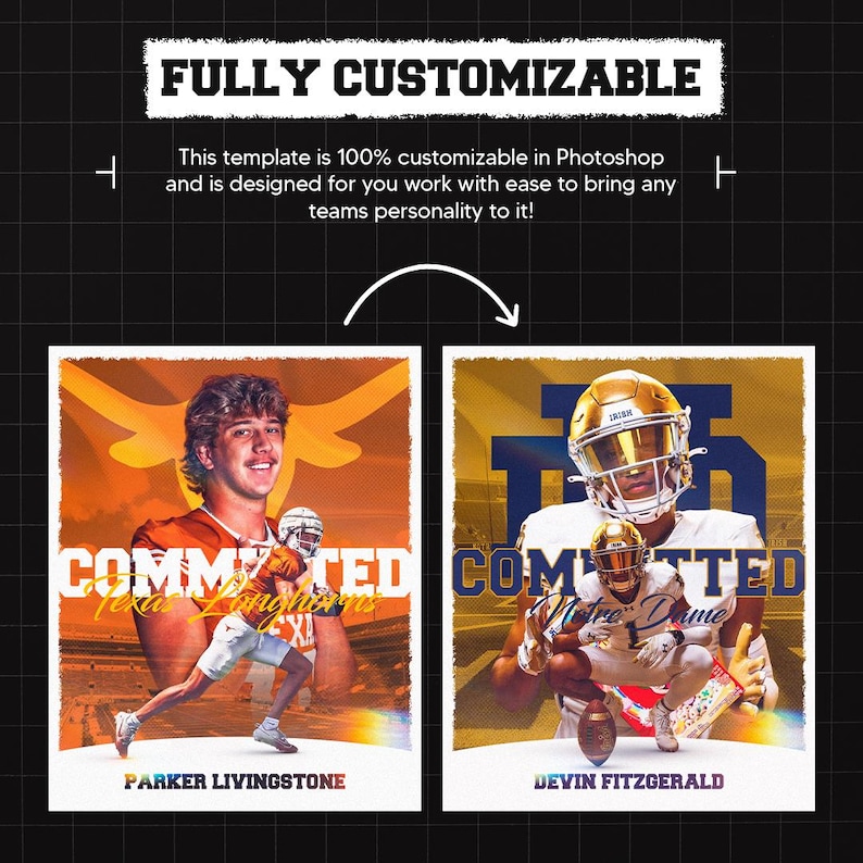 Editable Commitment Graphic | Photoshop Sports Social Media Template - Etsy
