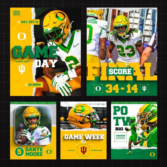 Photoshop Sports Social Media Templates | Editable Football Graphics