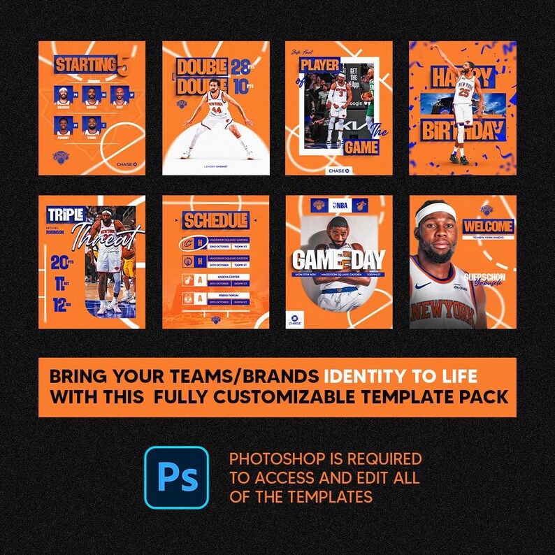 Basketball Photoshop Social Media Templates | Editable Sports Designs ...