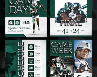 Sports Social Media Templates: Gameday, Score, Schedule, Gameweek, Player of the Week (Photoshop / PSD)