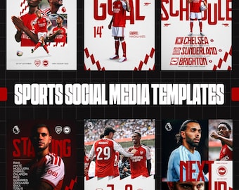 Pack de modèles pour les réseaux sociaux sur le thème du football | Photoshop